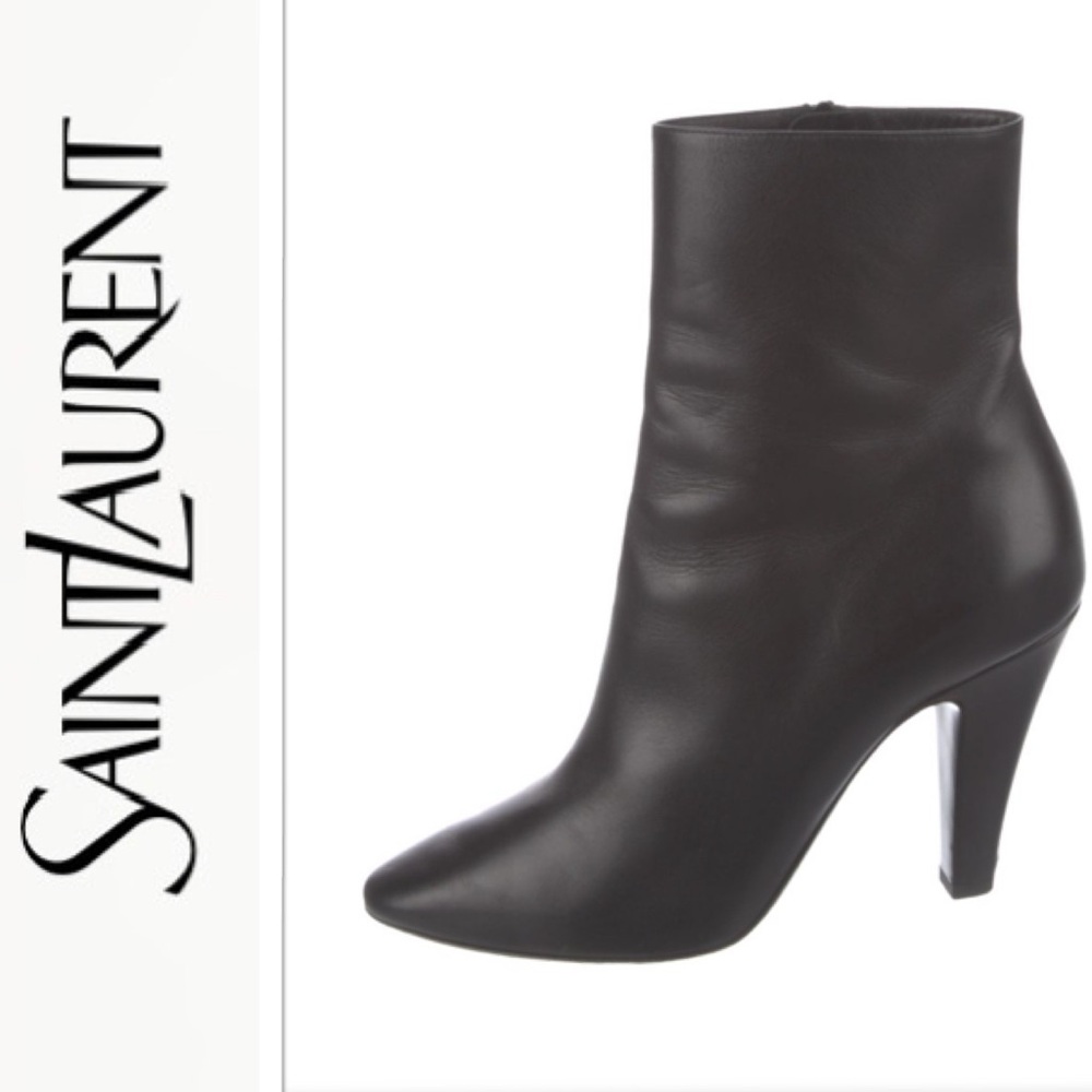 Saint Laurent Sleek Black leather Ankle Booties - Picture 2 of 7